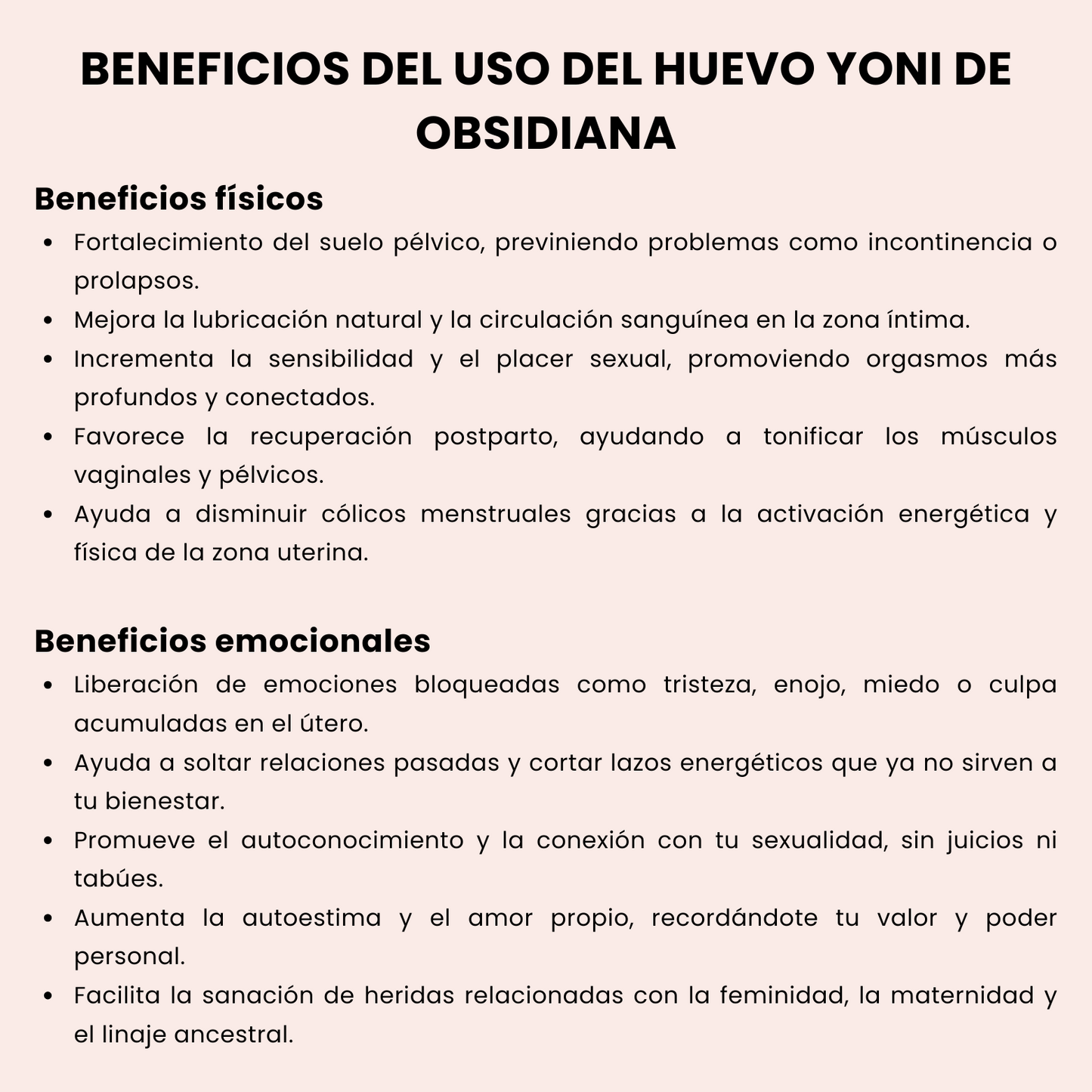 Guía de uso de huevo Yoni de obsidiana