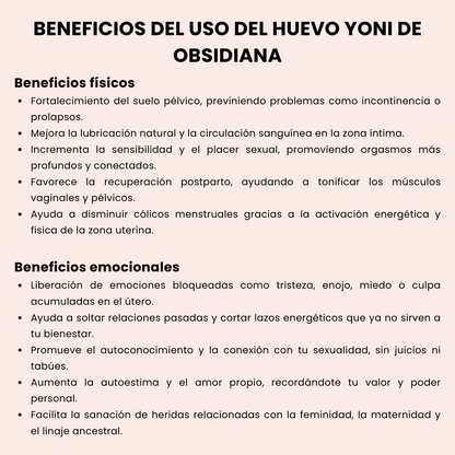 Guía de uso de huevo Yoni de obsidiana